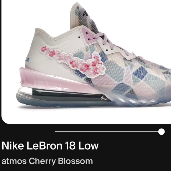 Nike LeBron 18 Low White with Pink and Blue Accents